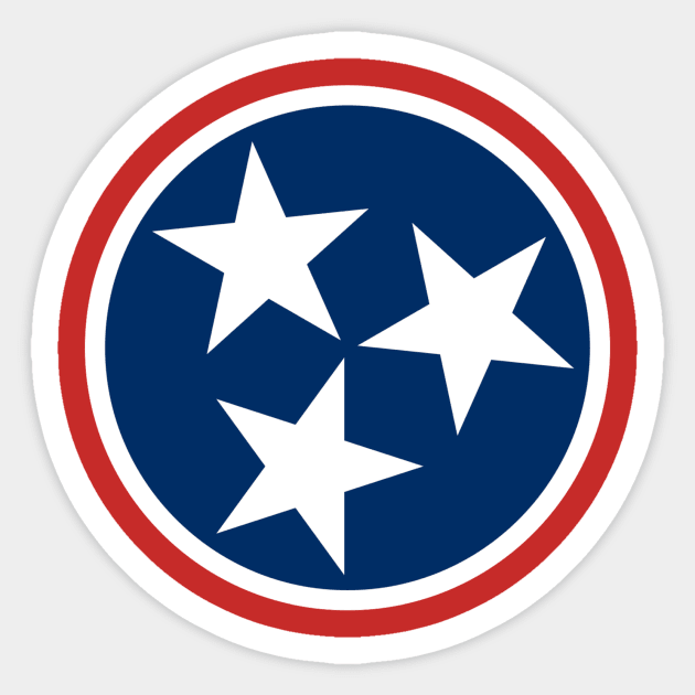 Tennessee Flag Symbol - Blue Sticker by Mouse Magic with John and Joie